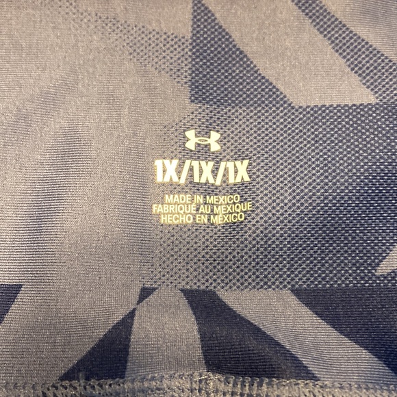 Under Armour blue workout leggings. 1X. Side pocket - Picture 3 of 5